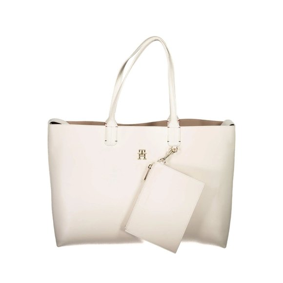Tommy Hilfiger White Polyurethane Handbag